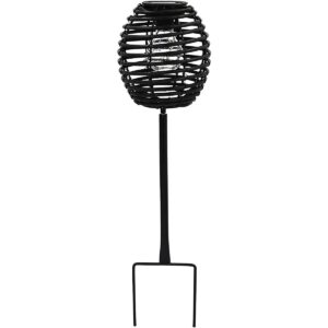SAULĖS ENERGIJA ĮKRAUNAMAS RATTAN RUTULIO FORMOS ŠVIESTUVAS JUODAS 15x52CM 431842 - Image 10