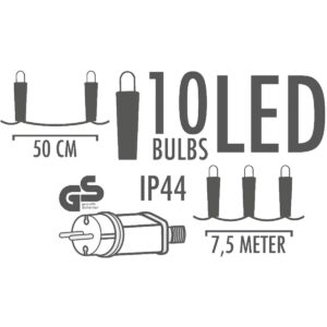 SODO GIRLIANDA PARTY LIGHT 10LED 7,5M 554251 - Image 10