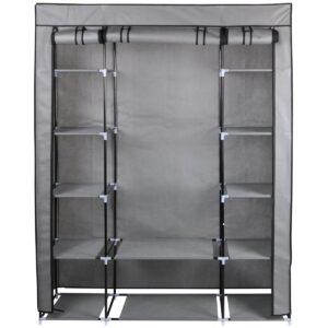 TEKSTILINĖ SPINTA DRABUŽINEI 175x133x43CM TAMSIAI PILKA 28873 1028873