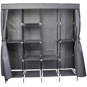 TEKSTILINĖ SPINTA DRABUŽINEI 168x45x172CM TAMSIAI PILKA 45238 1045238