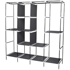 TEKSTILINĖ SPINTA DRABUŽINEI 168x45x172CM TAMSIAI PILKA 45238 1045238 - Image 9