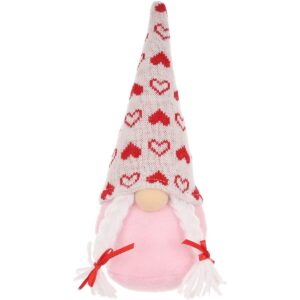 SKRZAT GNOM 20CM VALENTINO DIENOS DEKORACIJA MERGAITĖ ROŽINĖ 1052922 - Image 2