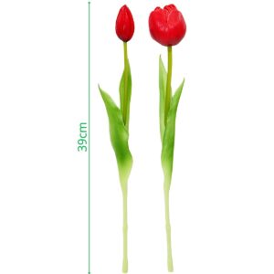5 PEONIJŲ TULIPANŲ PUOKŠTĖ RAUDONA 39CM KAIP GYVI PAVASARIO DEKORACIJA 1075167 - Image 5