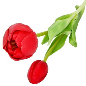 5 PEONIJŲ TULIPANŲ PUOKŠTĖ RAUDONA 39CM KAIP GYVI PAVASARIO DEKORACIJA 1075167 - Image 6