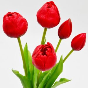 5 PEONIJŲ TULIPANŲ PUOKŠTĖ RAUDONA 39CM KAIP GYVI PAVASARIO DEKORACIJA 1075167 - Image 10