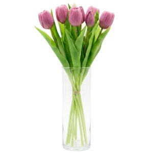 7 ŠVIESIAI VIOLETINIŲ TULPIŲ PUOKŠTĖ 31CM KAIP GYVOS PAVASARINĖ DEKORACIJA 1074962 - Image 2