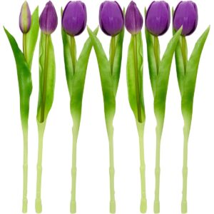 7 VIOLETINIŲ TULPIŲ PUOKŠTĖ 31CM KAIP GYVOS PAVASARIO DEKORACIJA 1074979 - Image 4