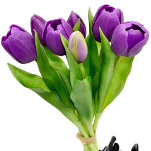 7 VIOLETINIŲ TULPIŲ PUOKŠTĖ 31CM KAIP GYVOS PAVASARIO DEKORACIJA 1074979 - Image 10