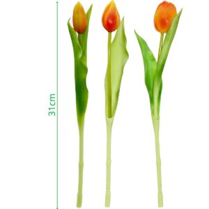 7 ORANŽINIŲ TULIPANŲ PUOKŠTĖ 31CM KAIP GYVI PAVASARIO DEKORACIJA 1074986 - Image 5