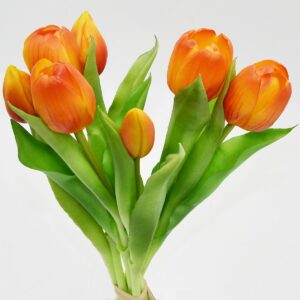 7 ORANŽINIŲ TULIPANŲ PUOKŠTĖ 31CM KAIP GYVI PAVASARIO DEKORACIJA 1074986 - Image 10