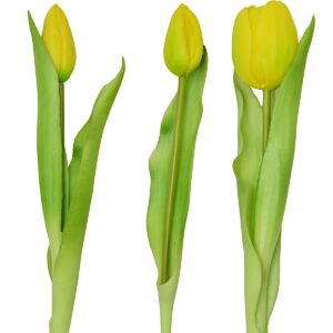 7 GELTONŲ TULIPANŲ PUOKŠTĖ 31CM KAIP GYVI PAVASARIO DEKORACIJA 1075013 - Image 3