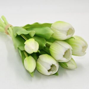 7 BALTŲ TULIPANŲ PUOKŠTĖ 31CM KAIP GYVI PAVASARIO DEKORACIJA 1075020 - Image 2