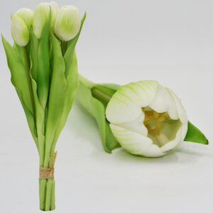 7 BALTŲ TULIPANŲ PUOKŠTĖ 31CM KAIP GYVI PAVASARIO DEKORACIJA 1075020 - Image 4