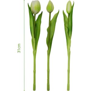 7 BALTŲ TULIPANŲ PUOKŠTĖ 31CM KAIP GYVI PAVASARIO DEKORACIJA 1075020 - Image 5