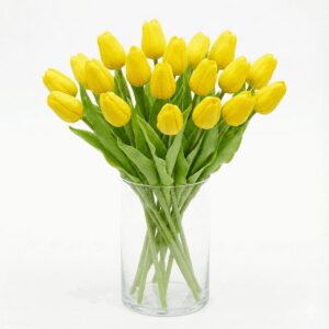 GELTONA TULPĖ 31CM KAIP GYVA PAVASARINĖ DEKORACIJA 1075099