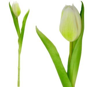BALTA TULPĖ 31CM KAIP GYVA PAVASARINĖ DEKORACIJA 1075105 - Image 2