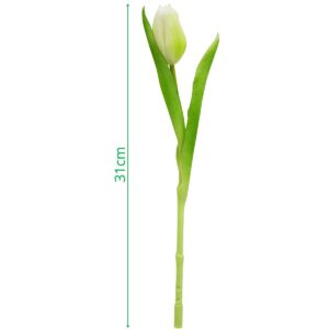 BALTA TULPĖ 31CM KAIP GYVA PAVASARINĖ DEKORACIJA 1075105 - Image 9