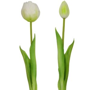 5 PEONIJŲ TULIPANŲ PUOKŠTĖ BALTA 39CM KAIP GYVI PAVASARIO DEKORACIJA 1075112 - Image 4