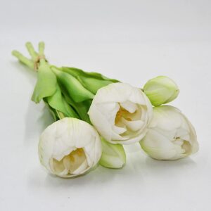 5 PEONIJŲ TULIPANŲ PUOKŠTĖ BALTA 39CM KAIP GYVI PAVASARIO DEKORACIJA 1075112 - Image 10