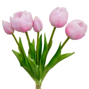 5 PEONIŲ TULIPANŲ PUOKŠTĖ ROŽINĖ 39CM KAIP GYVI PAVASARIO DEKORACIJA 1075129 - Image 3