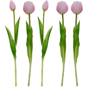5 PEONIŲ TULIPANŲ PUOKŠTĖ ROŽINĖ 39CM KAIP GYVI PAVASARIO DEKORACIJA 1075129 - Image 4