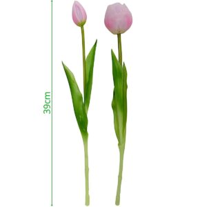 5 PEONIŲ TULIPANŲ PUOKŠTĖ ROŽINĖ 39CM KAIP GYVI PAVASARIO DEKORACIJA 1075129 - Image 5