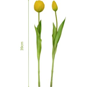 5 PEONIJŲ TULIPANŲ PUOKŠTĖ GELTONA 39CM KAIP GYVI PAVASARIO DEKORACIJA 1075136 - Image 6