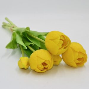 5 PEONIJŲ TULIPANŲ PUOKŠTĖ GELTONA 39CM KAIP GYVI PAVASARIO DEKORACIJA 1075136 - Image 10