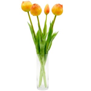 5 PEONIOWYCH TULIPANŲ PUOKŠTĖ ORANŽINĖ 39CM KAIP GYVI PAVASARIO DEKORACIJA 1075143 - Image 2