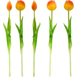 5 PEONIOWYCH TULIPANŲ PUOKŠTĖ ORANŽINĖ 39CM KAIP GYVI PAVASARIO DEKORACIJA 1075143 - Image 4