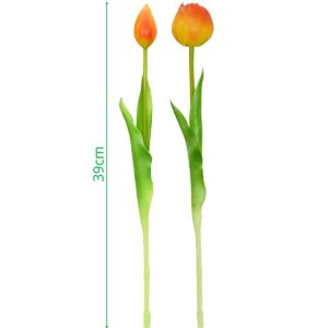 5 PEONIOWYCH TULIPANŲ PUOKŠTĖ ORANŽINĖ 39CM KAIP GYVI PAVASARIO DEKORACIJA 1075143 - Image 5