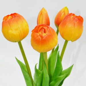 5 PEONIOWYCH TULIPANŲ PUOKŠTĖ ORANŽINĖ 39CM KAIP GYVI PAVASARIO DEKORACIJA 1075143 - Image 10