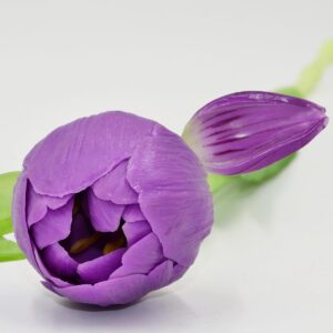 5 PEONIJŲ TULIPANŲ PUOKŠTĖ VIOLETINĖ 39CM KAIP GYVI PAVASARIO DEKORACIJA 1075150 - Image 6