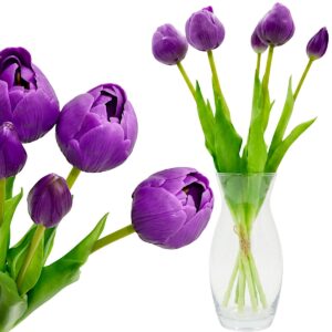 5 PEONIJŲ TULIPANŲ PUOKŠTĖ VIOLETINĖ 39CM KAIP GYVI PAVASARIO DEKORACIJA 1075150 - Image 8
