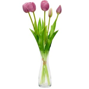 5 VIOLETINIŲ TULPIŲ PUOKŠTĖ 39CM KAIP GYVOS PAVASARIO DEKORACIJA 1075174 - Image 2