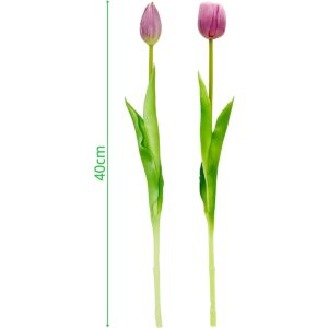 5 VIOLETINIŲ TULPIŲ PUOKŠTĖ 39CM KAIP GYVOS PAVASARIO DEKORACIJA 1075174 - Image 5