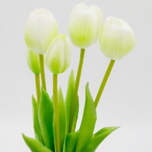5 BALTŲ TULIPANŲ PUOKŠTĖ 39CM KAIP GYVI PAVASARIO DEKORACIJA 1075211 - Image 10