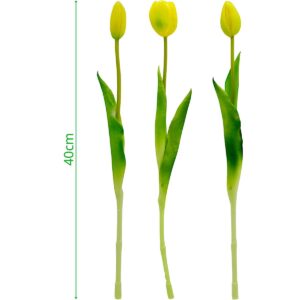 5 GELTONŲ TULIPANŲ PUOKŠTĖ 39CM KAIP GYVI PAVASARIO DEKORACIJA 1075228 - Image 5