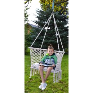 AŽŪRINIS HAMAKAS KABANTIS KRĖSLAS GANDRALIZDIS 78x64CM ECRU 1018065 - Image 9