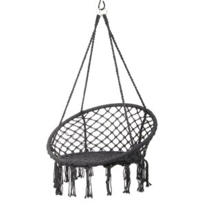 AŽŪRINIS HAMAKAS KABANTIS KRĖSLAS GANDRALIZDIS 80x60CM TAMSIAI PILKAS 1018607 - Image 6