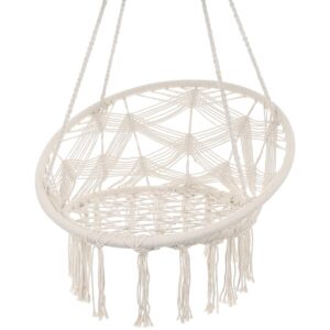 AŽŪRINIS HAMAKAS KABANTIS KRĖSLAS GANDRALIZDIS 80x60CM BALTAS NEW STYL 1045993 - Image 2