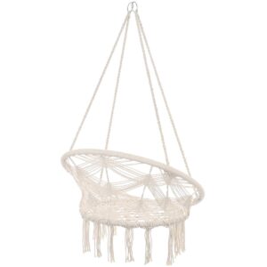 AŽŪRINIS HAMAKAS KABANTIS KRĖSLAS GANDRALIZDIS 80x60CM BALTAS NEW STYL 1045993 - Image 5