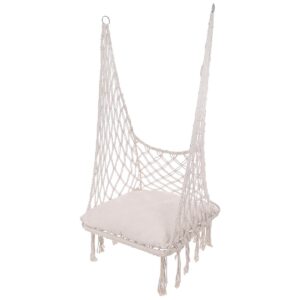 AŽŪRINIS HAMAKAS KABANTIS KRĖSLAS GANDRALIZDIS 60x60x150CM SU PAGALVE ECRU 1063805 - Image 5