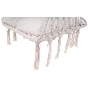 AŽŪRINIS HAMAKAS KABANTIS KRĖSLAS GANDRALIZDIS 60x60x150CM SU PAGALVE ECRU 1063805 - Image 9