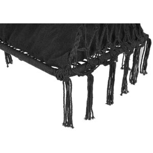 AŽŪRINIS HAMAKAS KABANTIS KRĖSLAS GANDRALIZDIS 60x60x115CM SU PAGALVE TAMSIAI PILKAS 1063812 - Image 5