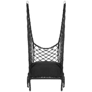 AŽŪRINIS HAMAKAS KABANTIS KRĖSLAS GANDRALIZDIS 60x60x115CM SU PAGALVE TAMSIAI PILKAS 1063812 - Image 9