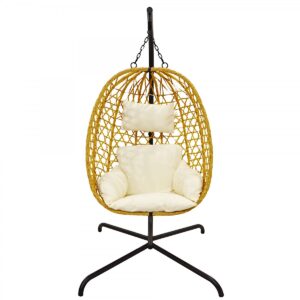 KABANTIS KRĖSLAS KOKONAS SU STOVU 195CM RUDAS 120KG 852227 - Image 2
