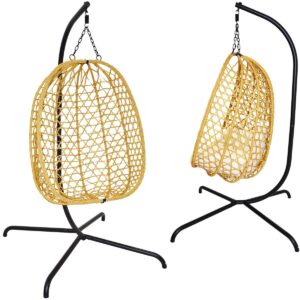 KABANTIS KRĖSLAS KOKONAS SU STOVU 195CM RUDAS 120KG 852227 - Image 4