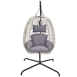 KABANTIS KRĖSLAS KOKONAS SU STOVU 195CM ŠVIESIAI PILKAS 120KG 954402 - Image 2