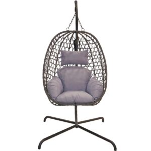KABANTIS KRĖSLAS KOKONAS SU STOVU 195CM TAMSIAI PILKAS 120KG 954518 - Image 2